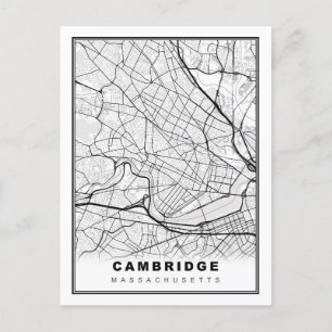 Cartão Postal De Festividades Mapa de Cambridge