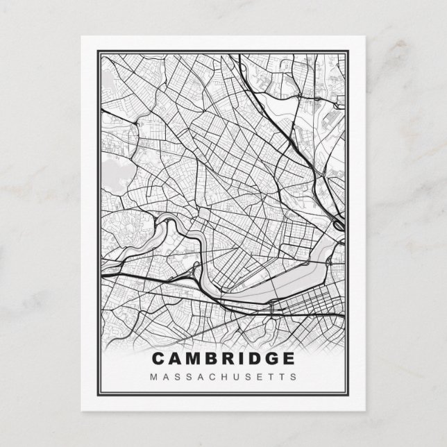 Cartão Postal De Festividades Mapa de Cambridge (Frente)