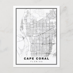 Cartão Postal De Festividades Mapa de Cape Coral