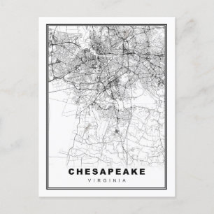 Cartão Postal De Festividades Mapa de Chesapeake