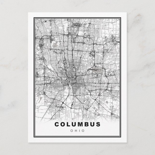 Cartão Postal De Festividades Mapa de Columbus (Frente)