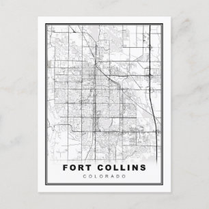 Cartão Postal De Festividades Mapa de Fort Collins