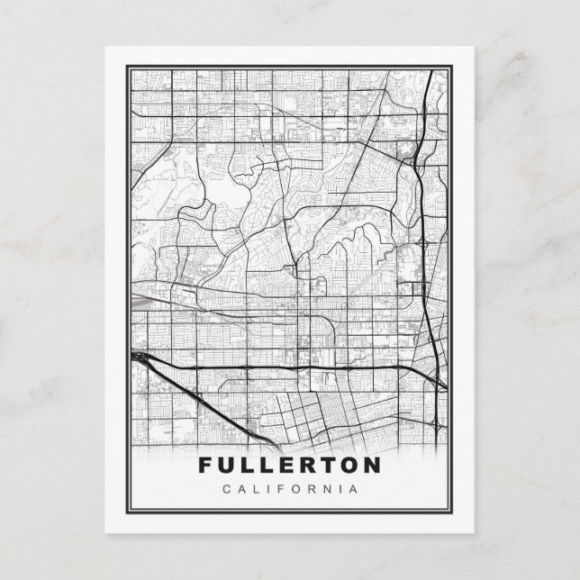 Cartão Postal De Festividades Mapa de Fullerton (Frente)