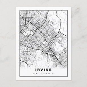 Cartão Postal De Festividades Mapa de Irvine
