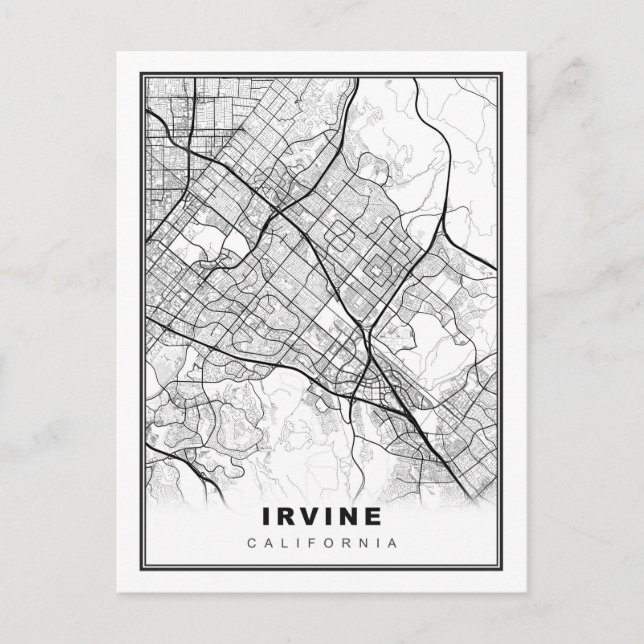 Cartão Postal De Festividades Mapa de Irvine (Frente)