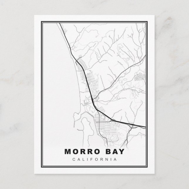 Cartão Postal De Festividades Mapa de Morro Bay (Frente)