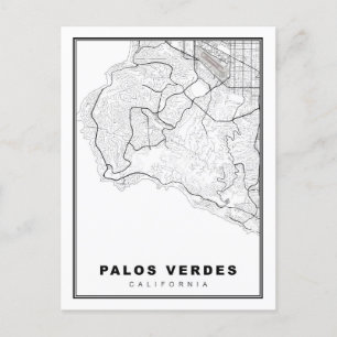 Cartão Postal De Festividades Mapa de Palos Verdes