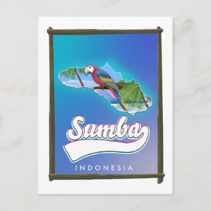 Cartão Postal De Festividades Mapa de viagem da Ilha Sumba Indonésia