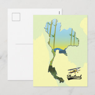 Cartão Postal De Festividades Mapa de viagem da Tailândia