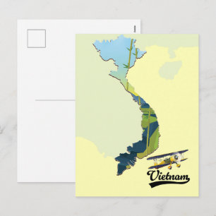 Cartão Postal De Festividades Mapa de viagem do Vietnã