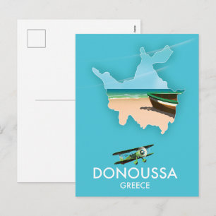 Cartão Postal De Festividades Mapa de viagem Donoussa Grécia