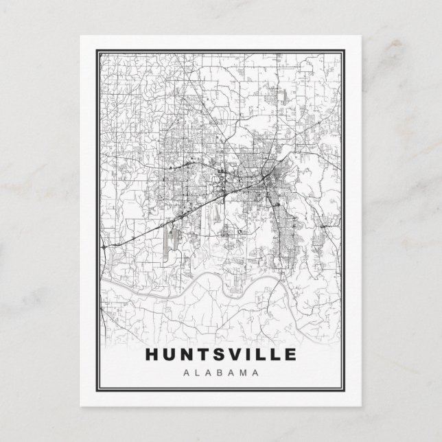 Cartão Postal De Festividades Mapa Huntsville (Frente)