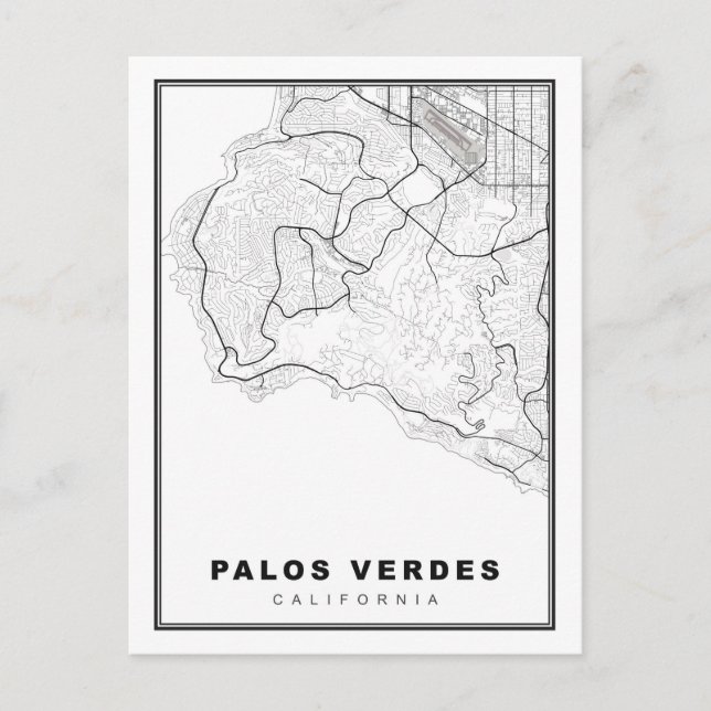 Cartão Postal De Festividades Mapa Palos Verdes (Frente)