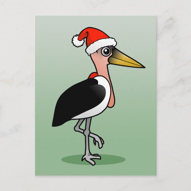 Cartão Postal De Festividades Marabou Stork Santa (Frente)