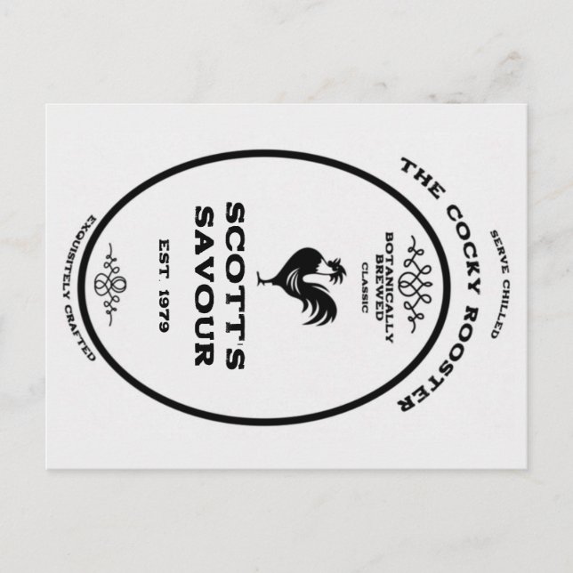 Cartão Postal De Festividades Marca comercial, o galo-arudo, personalizável (Frente)