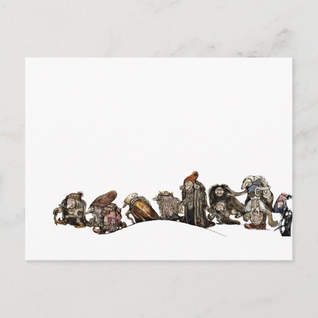 Cartão Postal De Festividades Marchando Através da Neve de Natal (Frente)