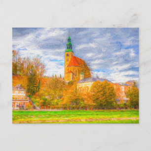 Cartão Postal De Festividades Maria Himmelfahrt Catedral Salzburg Art