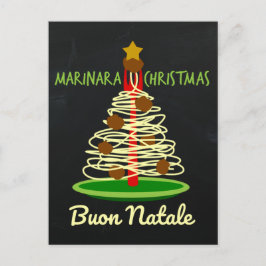 Cartão Postal De Festividades Marinara Christmas Buon Natale Spaghetti Tree