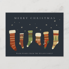 CARTÃO POSTAL DE FESTIVIDADES MARINHO PASTEL VERMELHO ESTRELA VERDE ESTOQUES