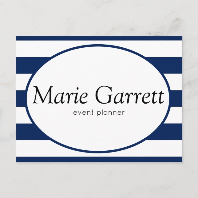 Cartão Postal De Festividades Marketing de faixas de Marinho clássico (Frente)
