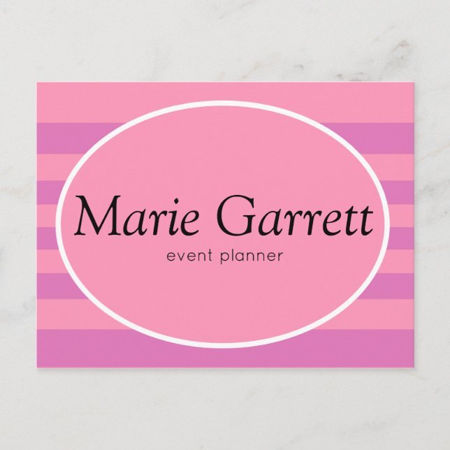 Cartão Postal De Festividades Marketing de faixas rosa clássico (Frente)