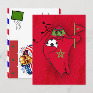 Cartão Postal De Festividades Marrocos Futebol 2026: Atlas Lions Pronto para a G