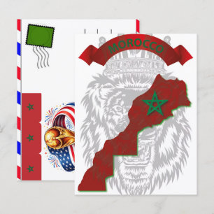 Cartão Postal De Festividades Marrocos Futebol 2026: Atlas Lions Pronto para a G