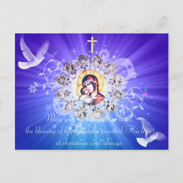 Cartão Postal De Festividades Mary and Jesus (Frente)