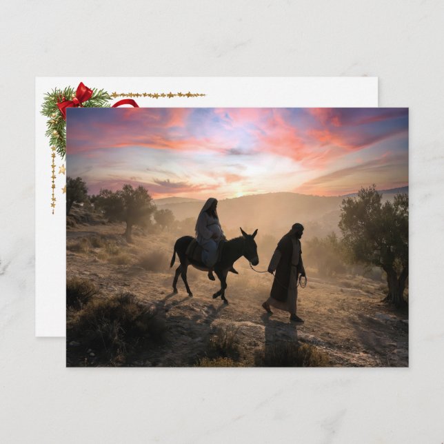 Cartão Postal De Festividades Mary and Joseph Traveling To Bethlehem (Frente/Verso)