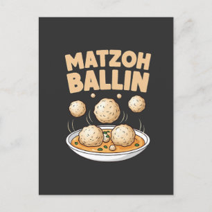 Cartão Postal De Festividades Matzo Baller Hanukkah Comida Cultura Judaica