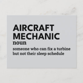 Cartão Postal De Festividades Mecânico da aeronave - Cartão de Definição Humorís