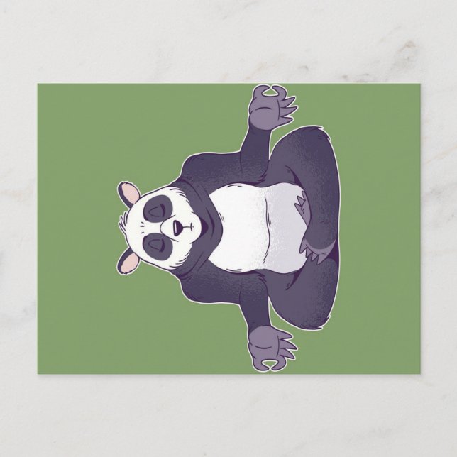Cartão Postal De Festividades Meditação de Panda (Frente)