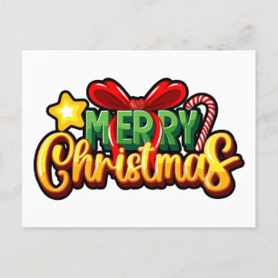 Cartão Postal De Festividades Meias de Natal Rosa, Xadrez Xmas, estocando