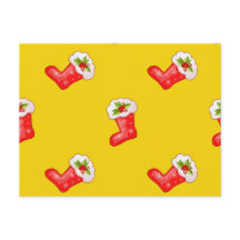 Meias de Natal Vermelho em Amarelo