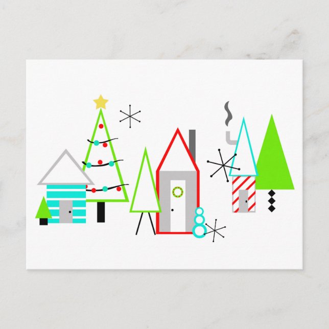 Cartão Postal De Festividades meio século moderno da vila de natal (Frente)