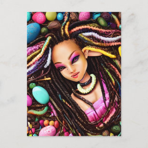 Cartão Postal De Festividades Melanin Easter Egg Primavera Sista
