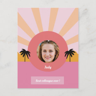 Cartão Postal De Festividades Melhor amigo colega de trabalho colorido moderno p