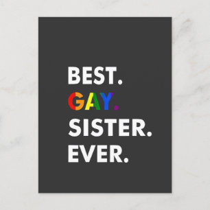 Cartão Postal De Festividades Melhor Gay Irmã Sempre Engraçado Presente no Orgul