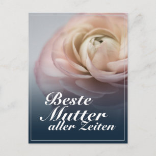 Cartão Postal De Festividades Melhor mãe de todos os tempos com grande rosa rosa