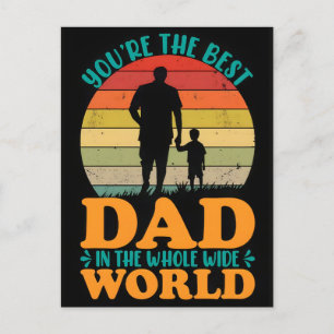 Cartão Postal De Festividades Melhor pai do mundo inteiro design de camiseta