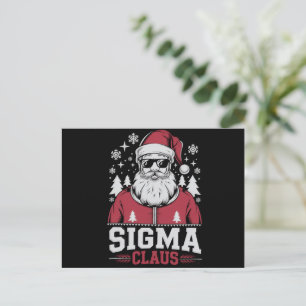 Cartão Postal De Festividades Meme do Sigma Papai Noel Legal Natal Rizz Rizzler