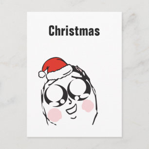 Cartão Postal De Festividades Memes de Natal Anime Le Me texto personalizado EDI
