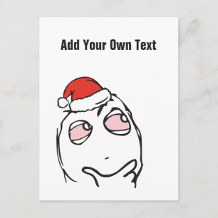 Cartão Postal De Festividades Memes de Natal Le Me Texto personalizado EDITÁVEL