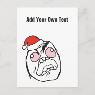 Cartão Postal De Festividades Memes de Natal Le Me Texto personalizado EDITÁVEL
