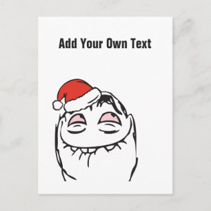 Cartão Postal De Festividades Memes de Natal Le Me Texto personalizado EDITÁVEL