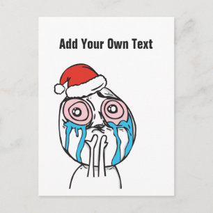 Cartão Postal De Festividades Memes de Natal Le Me Texto personalizado EDITÁVEL