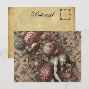 Cartão Postal De Festividades Memória Muscular - Design Floral Vitoriano Gótico