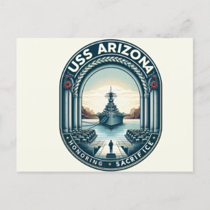 Cartão Postal De Festividades Memorial USS Arizona: Uma Homenagem ao Sacrifício