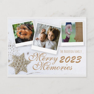 Cartão Postal De Festividades Memórias de Feliz de Natal Floco de Neve Russo e