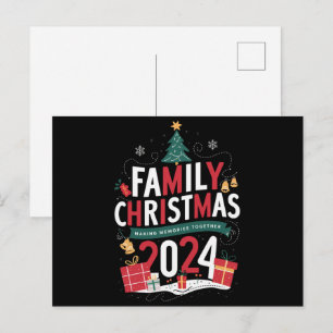 Cartão Postal De Festividades Memórias do Fazer do Natal da Família 2024 Juntas
